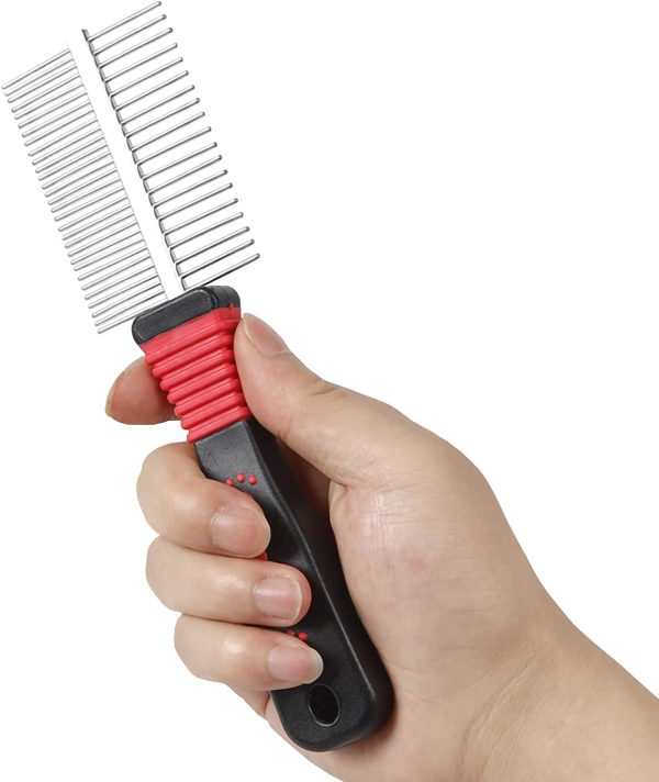 61ZEPFDc+uL._AC_SL1500_ Pet Duo Side Stainless Steel Grooming Comb for Dogs & Cats Long Short Hair