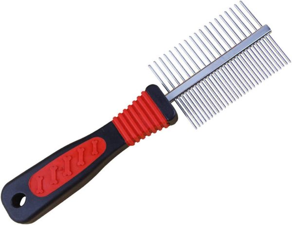 61np8Gc0LAL._AC_SL1500_ Pet Duo Side Stainless Steel Grooming Comb for Dogs & Cats Long Short Hair