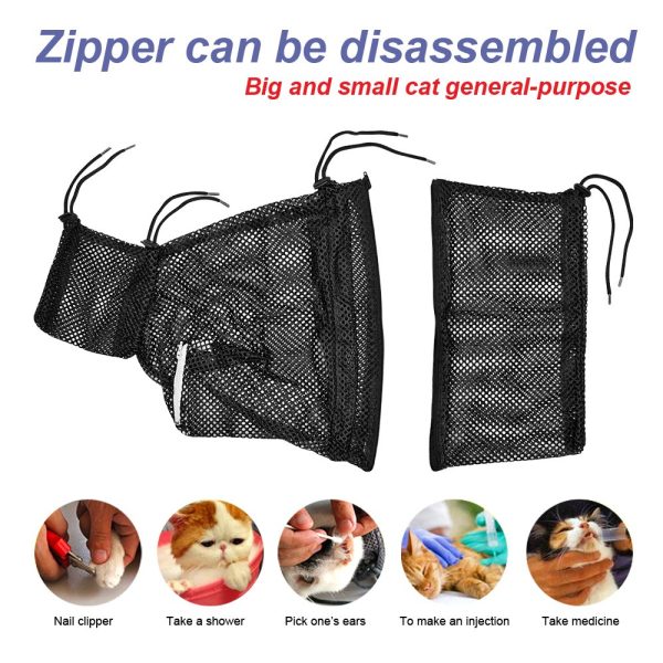 711l3hESrVL._SL1000_ Adjustable, Anti Scratch & Bite Restraint Polyester Mesh Cat or Dog Grooming Bag