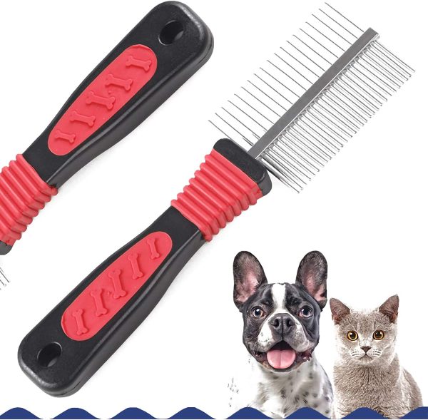 717uEc-gt6L._AC_SL1500_ Pet Duo Side Stainless Steel Grooming Comb for Dogs & Cats Long Short Hair