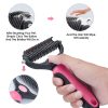 Double Sided Shedding and Dematting Undercoat Rake