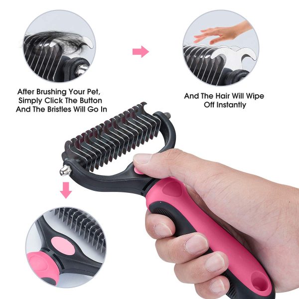 Double Sided Shedding and Dematting Undercoat Rake