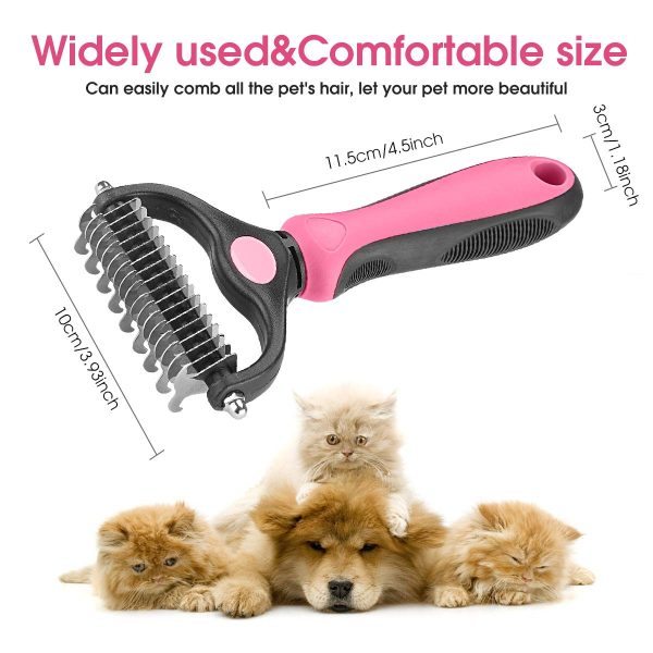 Double Sided Shedding and Dematting Undercoat Rake