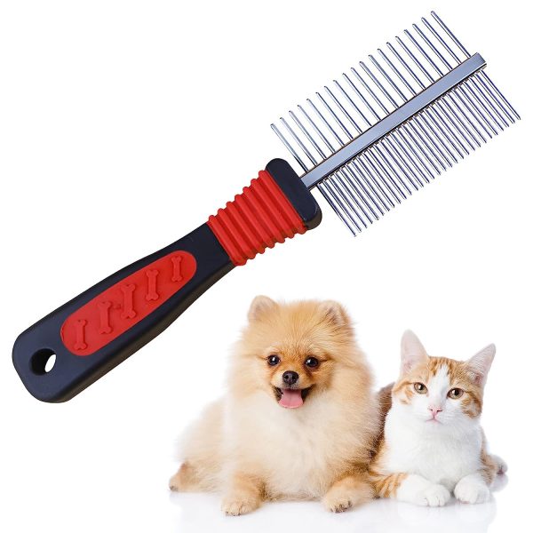 71fLCvt8d3L._SL1500_ Pet Duo Side Stainless Steel Grooming Comb for Dogs & Cats Long Short Hair