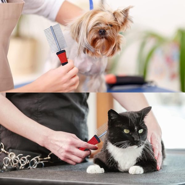 71h06kdK3bL._SL1500_ Pet Duo Side Stainless Steel Grooming Comb for Dogs & Cats Long Short Hair