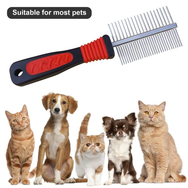 71kbESTQXYL._SL1500_ Pet Duo Side Stainless Steel Grooming Comb for Dogs & Cats Long Short Hair