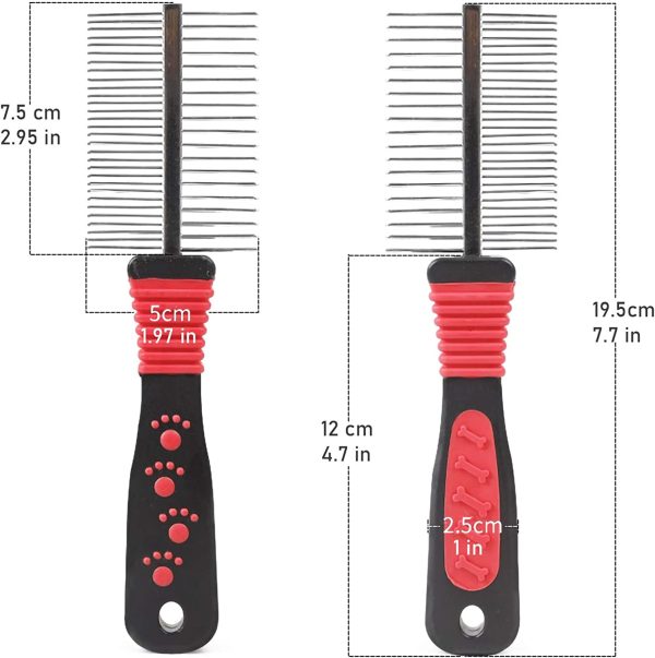 71uIX6IqIsL._AC_SL1500_ Pet Duo Side Stainless Steel Grooming Comb for Dogs & Cats Long Short Hair