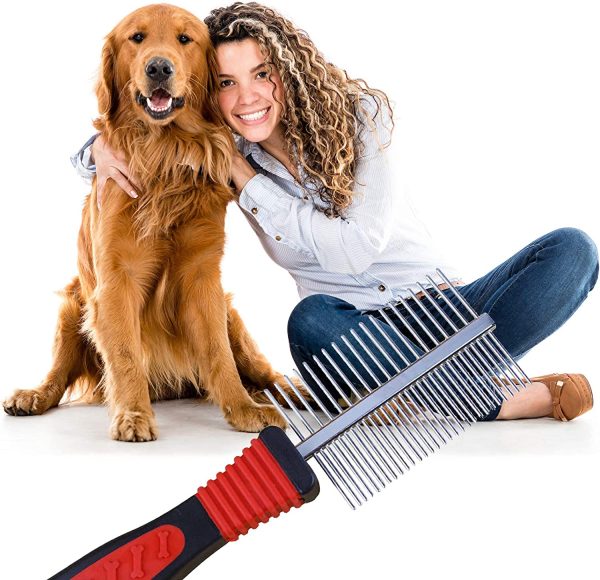 81UHmUCk3YL._AC_SL1500_ Pet Duo Side Stainless Steel Grooming Comb for Dogs & Cats Long Short Hair