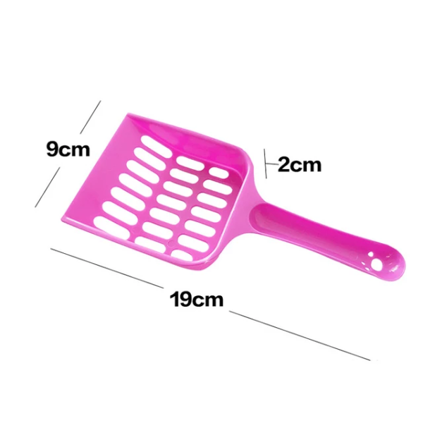 Pet Plastic Litter Scoop with Long Handle for Pets, Cats, Kittens