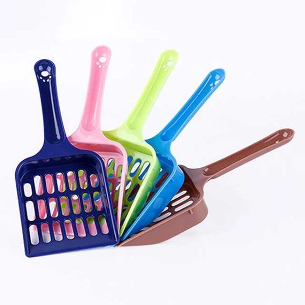 Pet Plastic Litter Scoop with Long Handle for Pets, Cats, Kittens