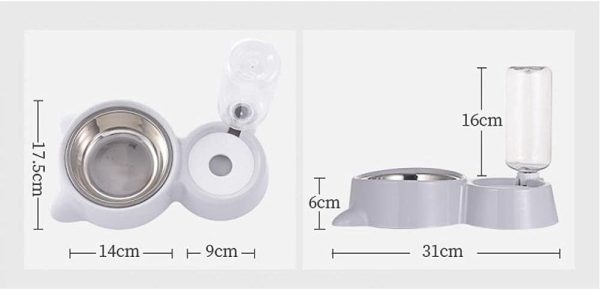 Automatic Pet Feeder and Water Dispenser, Pet Food and Water Feeder Bowls with Automatic Pet Water Bottle for Small Large Dog, Cats and Rabbits