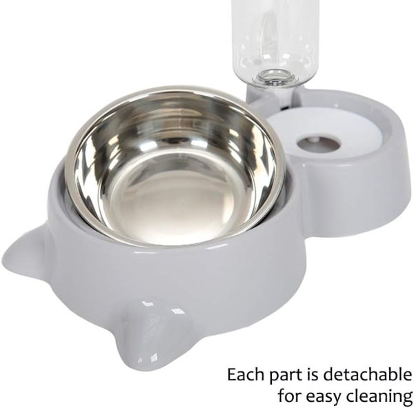 Automatic Pet Feeder and Water Dispenser, Pet Food and Water Feeder Bowls with Automatic Pet Water Bottle for Small Large Dog, Cats and Rabbits