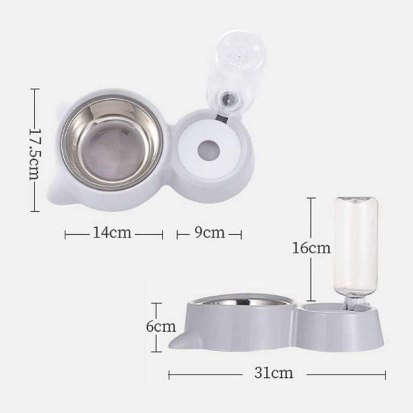 Automatic Pet Feeder and Water Dispenser, Pet Food and Water Feeder Bowls with Automatic Pet Water Bottle for Small Large Dog, Cats and Rabbits