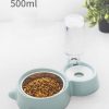 Automatic Pet Feeder and Water Dispenser, Pet Food and Water Feeder Bowls with Automatic Pet Water Bottle for Small Large Dog, Cats and Rabbits