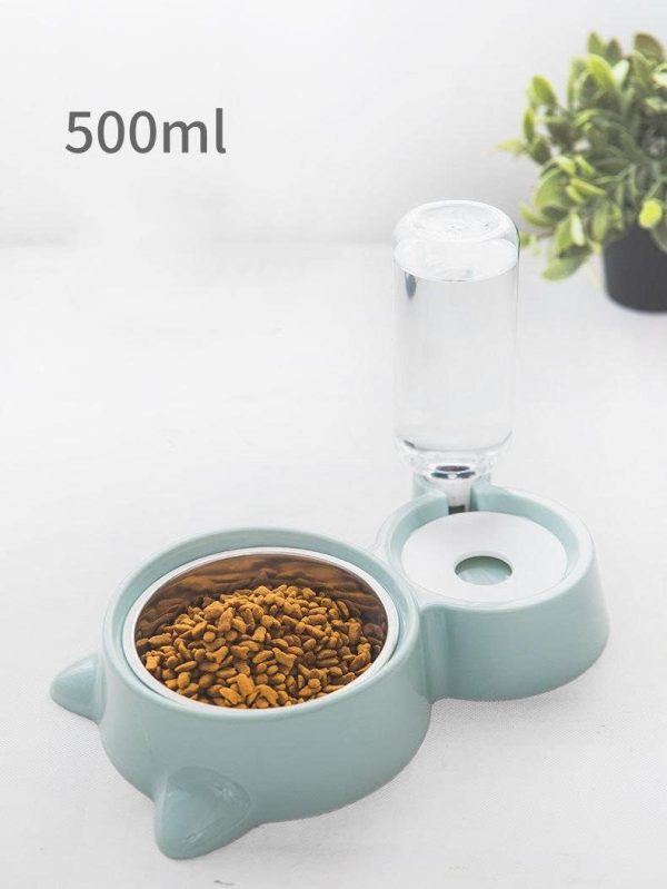 Automatic Pet Feeder and Water Dispenser, Pet Food and Water Feeder Bowls with Automatic Pet Water Bottle for Small Large Dog, Cats and Rabbits