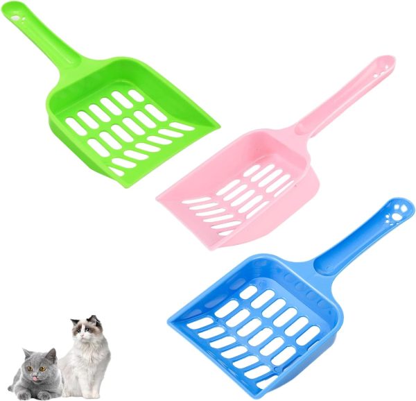 Pet Plastic Litter Scoop with Long Handle for Pets, Cats, Kittens