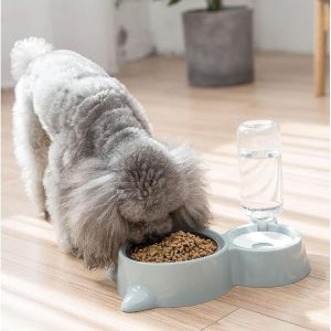 Automatic Pet Feeder and Water Dispenser, Pet Food and Water Feeder Bowls with Automatic Pet Water Bottle for Small Large Dog, Cats and Rabbits