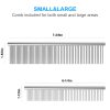 Pet Steel Combs with Rounded Teeth and Non-Slip Grip Handle for Removing Matted Fur for  Dogs & Cats