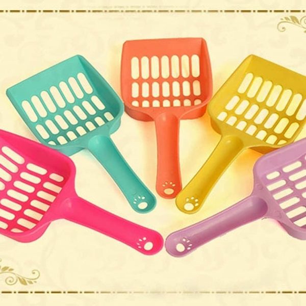 Pet Plastic Litter Scoop with Long Handle for Pets, Cats, Kittens