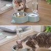 Automatic Pet Feeder and Water Dispenser, Pet Food and Water Feeder Bowls with Automatic Pet Water Bottle for Small Large Dog, Cats and Rabbits