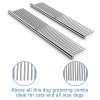 Pet Steel Combs with Rounded Teeth and Non-Slip Grip Handle for Removing Matted Fur for  Dogs & Cats
