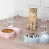 Automatic Pet Feeder and Water Dispenser, Pet Food and Water Feeder Bowls with Automatic Pet Water Bottle for Small Large Dog, Cats and Rabbits