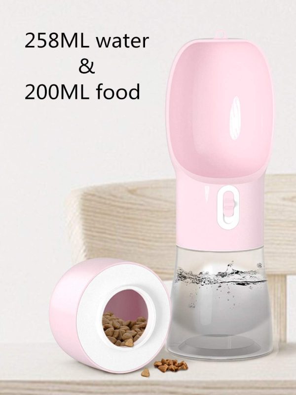 Outdoor Travel Portable Pet Water Bottle with Food Container