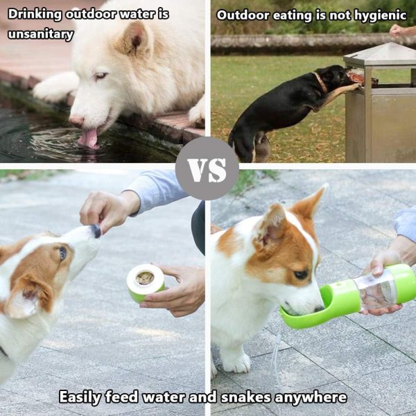 Outdoor Travel Portable Pet Water Bottle with Food Container